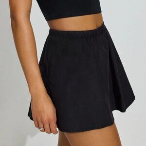 Jet Black Poplin Skort 100% cotton